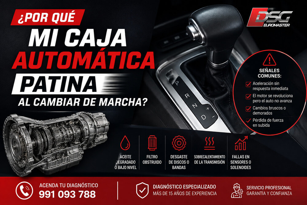 ¿Por qué mi caja automática patina al cambiar de marcha?
