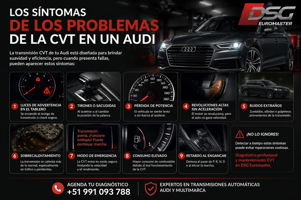 Los síntomas de los problemas de la CVT en un Audi